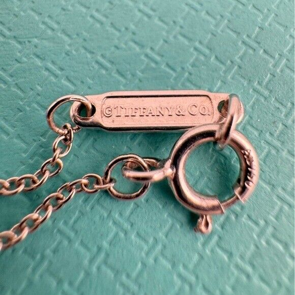 Tiffany & Co. Blue Sapphire Smile Necklace Small 18k White Gold 16"