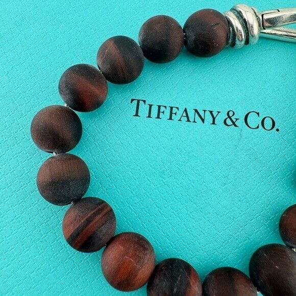 RARE Tiffany & Co. Red Tigers Eye Knot 10mm Bead Bracelet Paloma Picasso