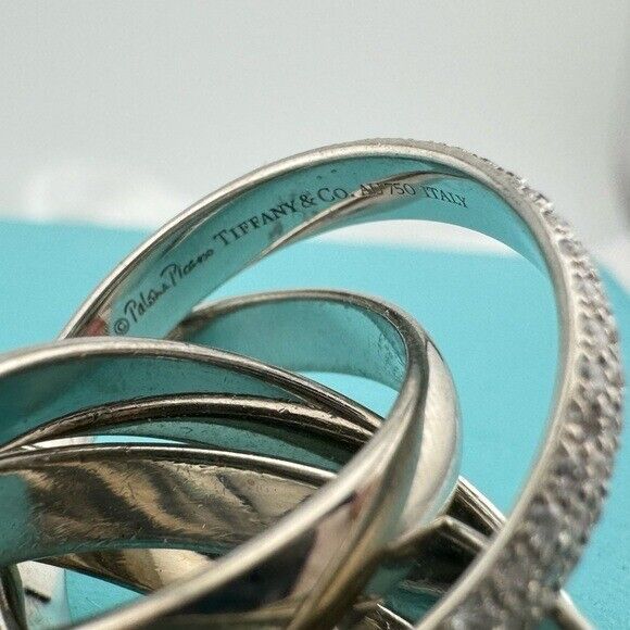+$15,000 Tiffany & Co. Diamond Paloma's Melody Five-Band Ring in 18k White Gold