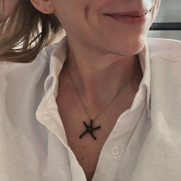 RARE Tiffany & Co. Nephrite Jade Starfish 16" Necklace by Elsa Peretti