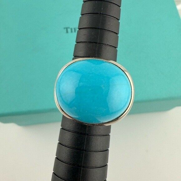 RARE Tiffany & Co. 19mm Turquoise Cabochon Ring by Elsa Peretti