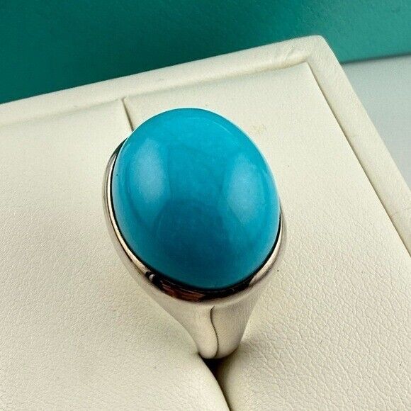 RARE Tiffany & Co. 19mm Turquoise Cabochon Ring by Elsa Peretti