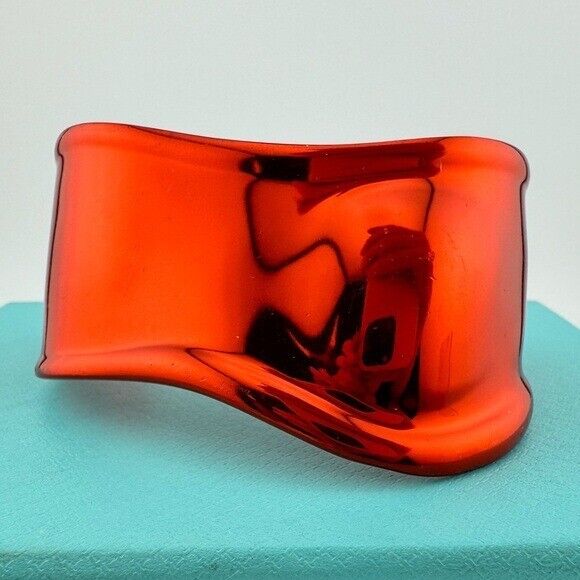 RARE Tiffany & Co. Limited Edition Red Elsa Peretti Bone Cuff, Small Motif