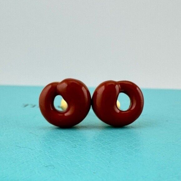 RARE Vintage Tiffany & Co. Jasper Eternal Circle Earrings 18k Yellow Gold