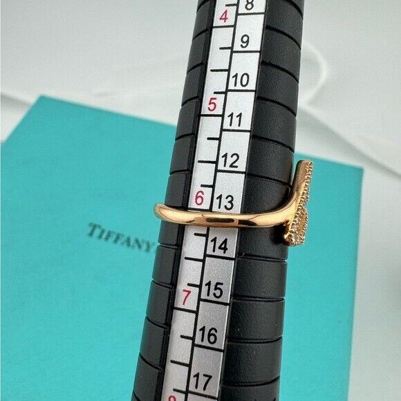 Tiffany & Co. 18k Graffiti Love Pave Diamond Ring in Rose Gold Paloma Picasso 6