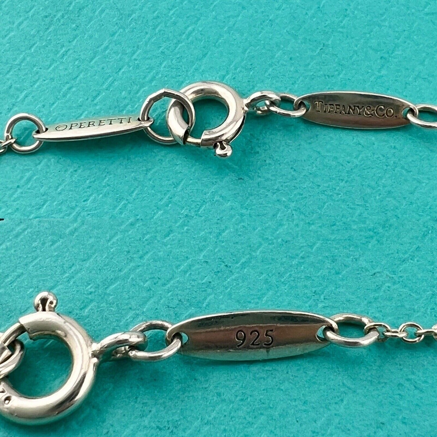 RARE Tiffany & Co. Turquoise Teardrop 16" Sterling Silver Necklace, Elsa Peretti