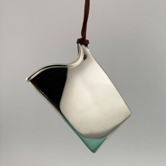 Vintage Tiffany & Co. Elsa Peretti Business Card Holder Necklace on 31" Leather