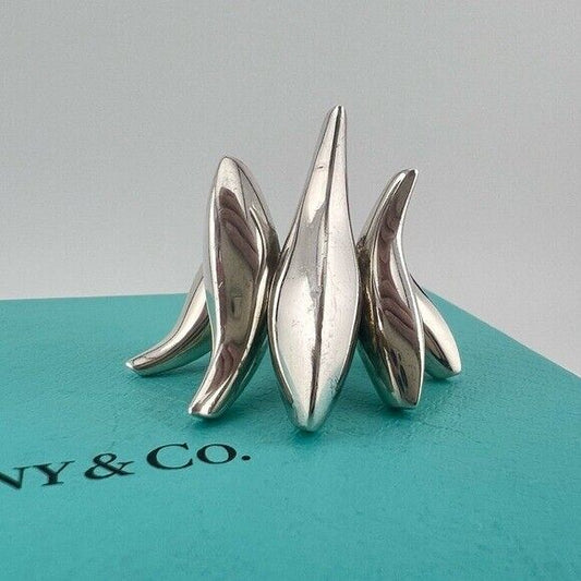 RARE Tiffany & Co. Frank Gehry Five Fish Ring Sterling Silver Size 5