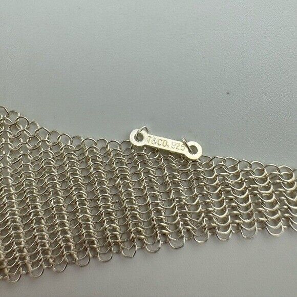 $5900 Tiffany & Co. Elsa Peretti Mesh Scarf Necklace Size Large Sterling Silver