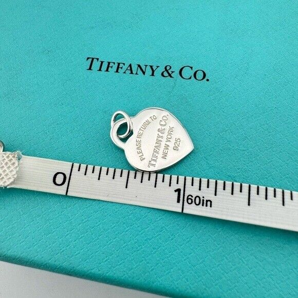Retired Return to Tiffany  & Co. Hot Pink Enamel Heart Charm Sterling Silver