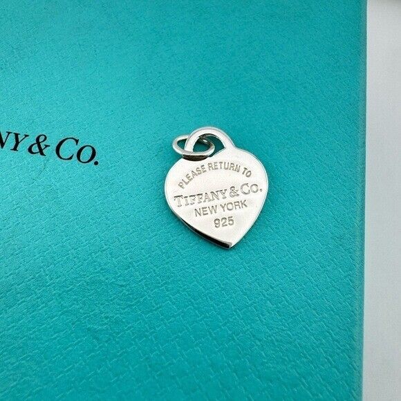 Retired Return to Tiffany  & Co. Hot Pink Enamel Heart Charm Sterling Silver