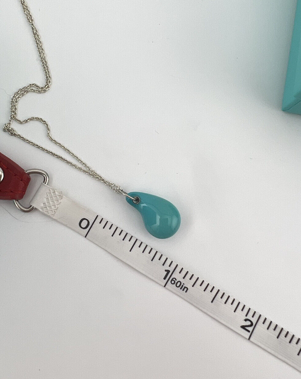 RARE Tiffany & Co. Turquoise Teardrop 16" Sterling Silver Necklace, Elsa Peretti