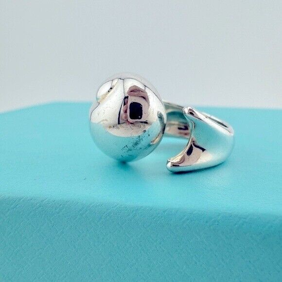 RARE Vtg. Tiffany & Co. Snail Cocktail Ring Elsa Peretti Sterling Silver