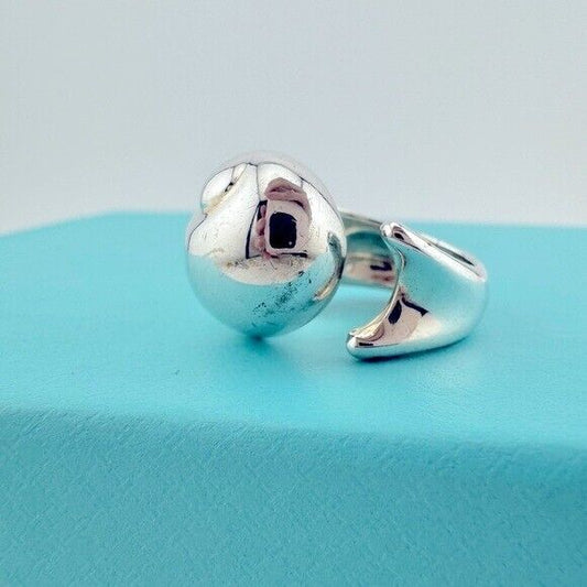 RARE Vtg. Tiffany & Co. Snail Cocktail Ring Elsa Peretti Sterling Silver