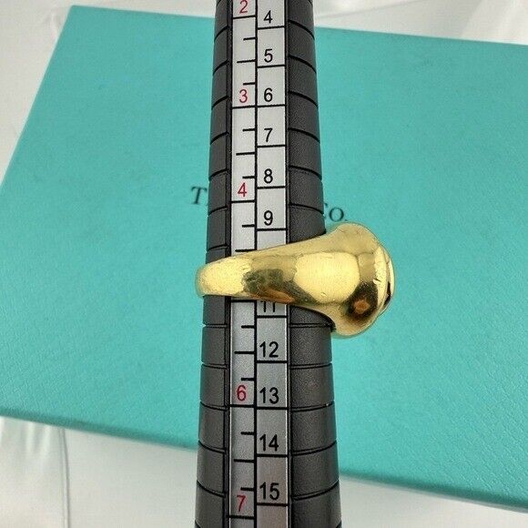 Vintage Tiffany & Co. 18k Fire Opal Cocktail Ring Paloma Picasso Yellow Gold