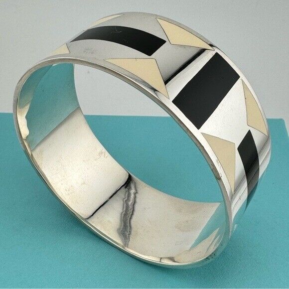 RARE Tiffany & Co. Zellige Geometric Deco Enamel Bangle Bracelet Paloma Picasso