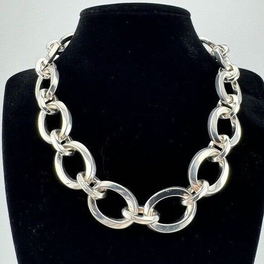 Tiffany & Co. Vintage Twisted Link Necklace Sterling Silver