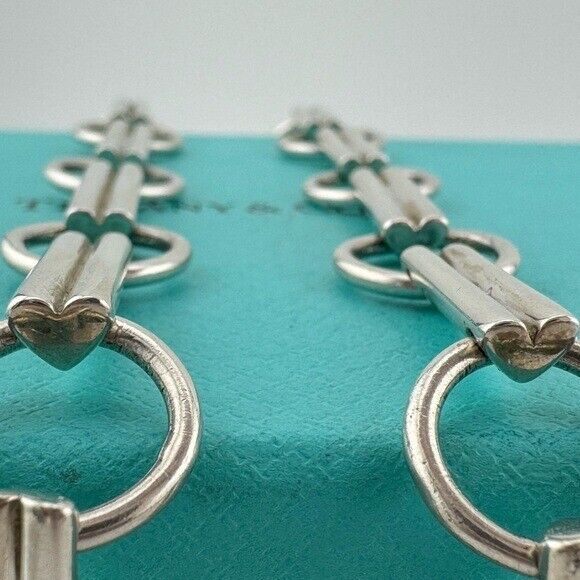 RARE Tiffany & Co. Tenderness Heart Bar Station Collar Necklace Sterling Silver