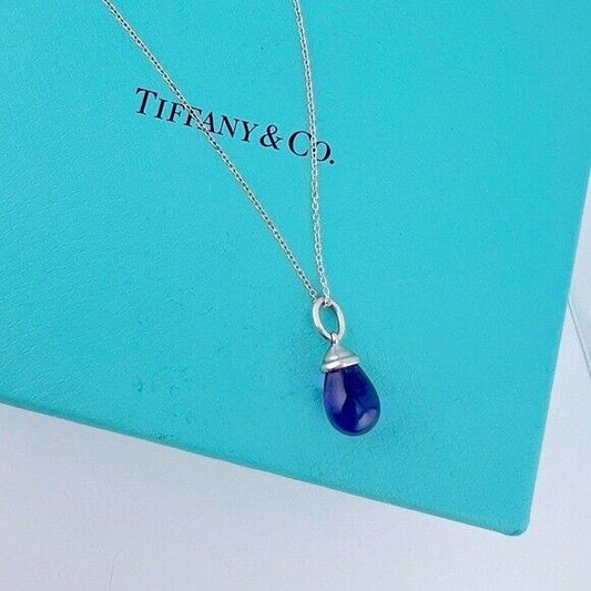 RARE Tiffany & Co. 5 Carat Amethyst Pendant Necklace 18" Sterling Silver