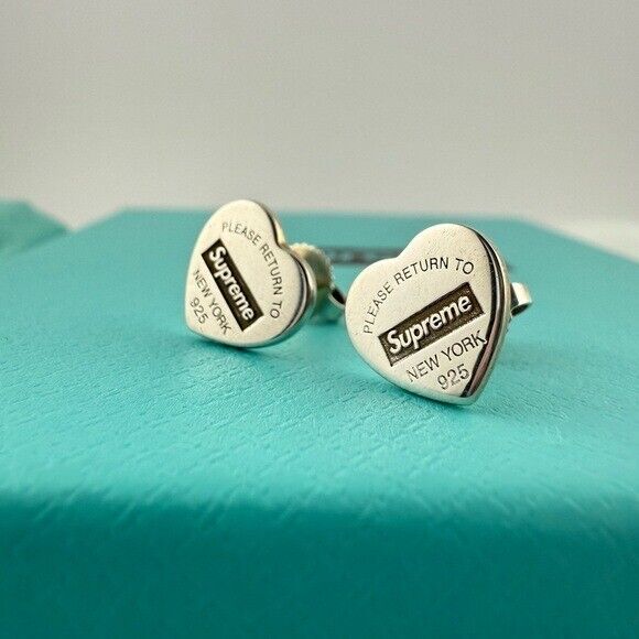 Tiffany x SUPREME Mini Heart Earrings in Sterling Silver
