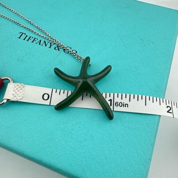 RARE Tiffany & Co. Nephrite Jade Starfish 16" Necklace by Elsa Peretti