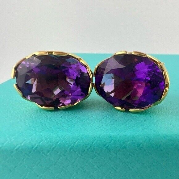 Vintage Tiffany & Co. 18k Paloma Picasso Graffiti Amethyst Earrings