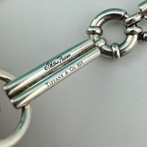 RARE Tiffany & Co. Tenderness Heart Bar Station Collar Necklace Sterling Silver