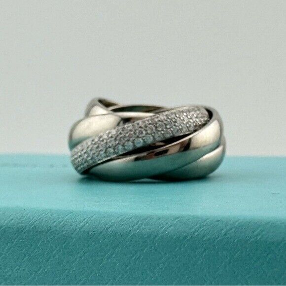 +$15,000 Tiffany & Co. Diamond Paloma's Melody Five-Band Ring in 18k White Gold