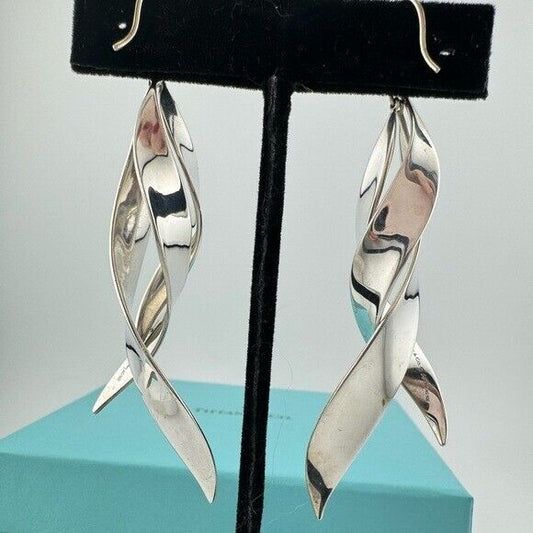 RARE Tiffany & Co. Frank Gehry Willow Triple Drop Earrings Sterling Silver