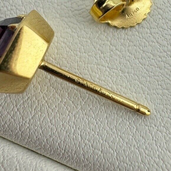 Tiffany & Co. Amethyst Paloma Studio Earrings in 18k Yellow Gold