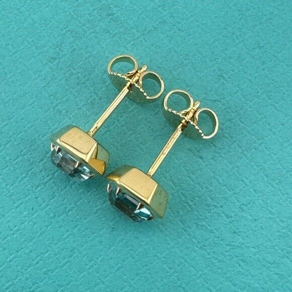 Tiffany & Co. Blue Topaz Paloma Studio Earrings in 18k Yellow Gold