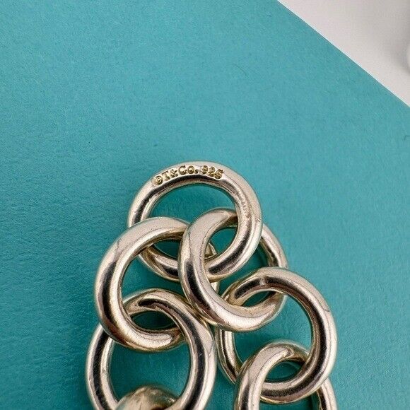 Retired Tiffany & Co. Clasping Ends Round Rolo Link Bracelet Sterling Silver