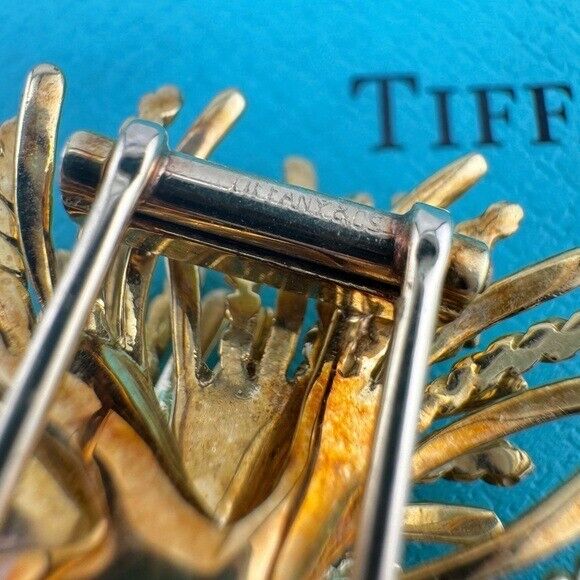 Vintage Tiffany & Co. Sea Urchin Pin Brooch 18k Yellow Gold 21g