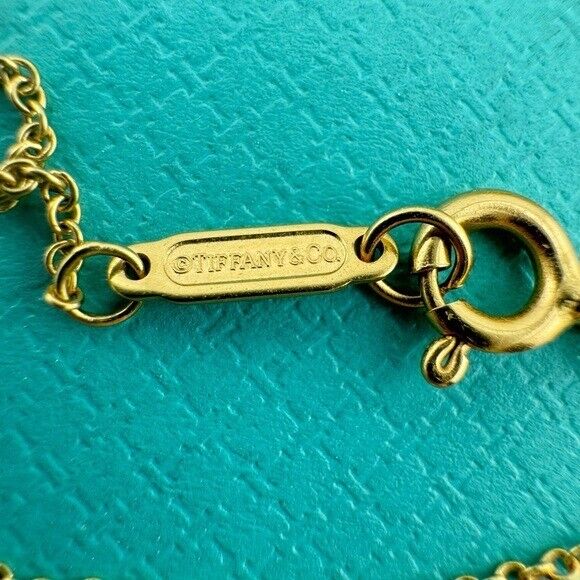 Retired Tiffany & Co. 18k  Mother of Pearl Heart Charm Necklace 16"