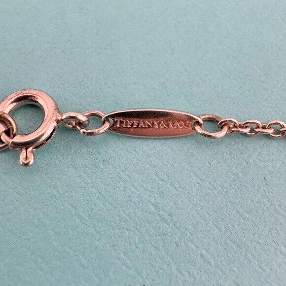 RARE Tiffany & Co. 27mm Pink Rhodonite Open Heart Pendant Necklace 18"