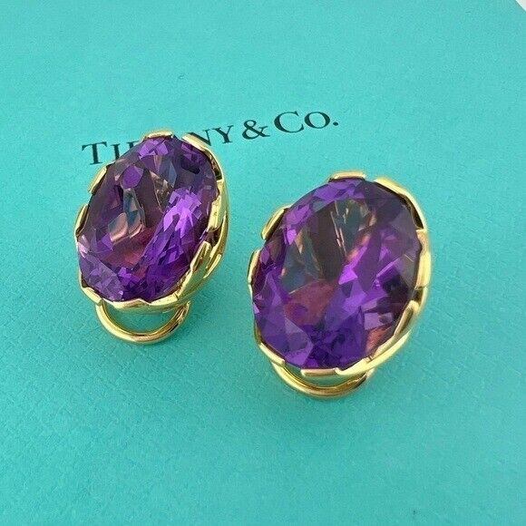 Vintage Tiffany & Co. 18k Paloma Picasso Graffiti Amethyst Earrings