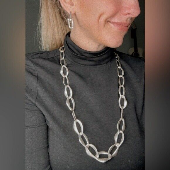 Tiffany & Co. Elsa Peretti Aegean Necklace Sterling Silver 29"