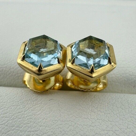 Tiffany & Co. Blue Topaz Paloma Studio Earrings in 18k Yellow Gold