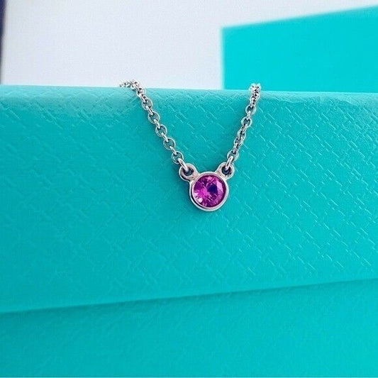 Tiffany & Co. Platinum Pink Sapphire Colors by the Yard Necklace
