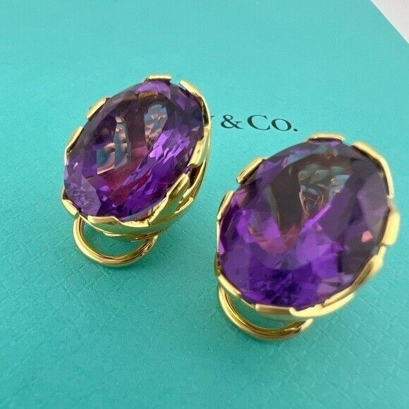 Vintage Tiffany & Co. 18k Paloma Picasso Graffiti Amethyst Earrings