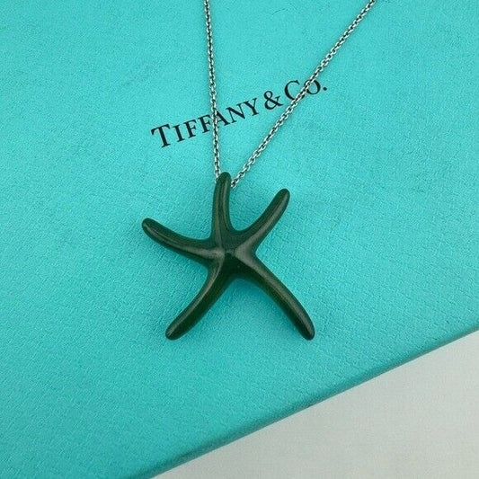 RARE Tiffany & Co. Nephrite Jade Starfish 16" Necklace by Elsa Peretti