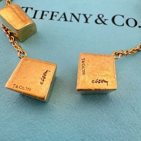 Tiffany & Co. Frank Gehry Torque Drop Earrings 18k Yellow Gold RARE