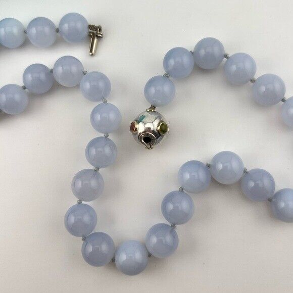 RARE Tiffany & Co. Etoile Blue Chalcedony Gemstone Necklace 18"