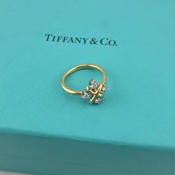 Tiffany & Co. Schlumberger Lynn Diamond Ring Two Tone: 18k, Platinum Size 5