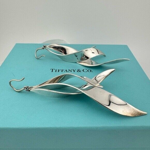 RARE Tiffany & Co. Frank Gehry Willow Triple Drop Earrings Sterling Silver