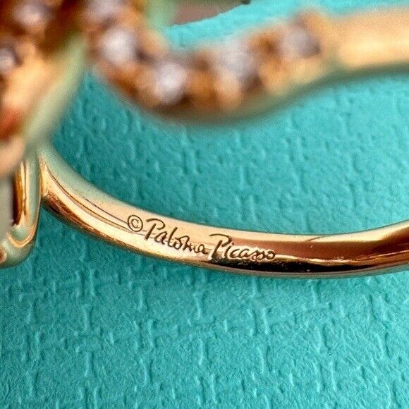 Tiffany & Co. 18k Graffiti Love Pave Diamond Ring in Rose Gold Paloma Picasso 6