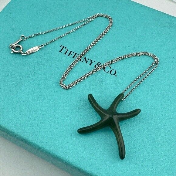 RARE Tiffany & Co. Nephrite Jade Starfish 16" Necklace by Elsa Peretti