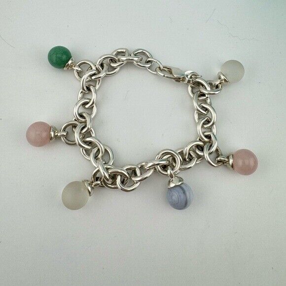 RARE Tiffany & Co. Fasincation Bead Gemstone Bracelet in Sterling Silver