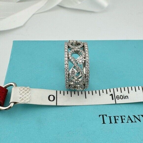 RARE Tiffany & Co. Diamond Enchant Scroll Ring in Platinum Retired 1.3 TCW