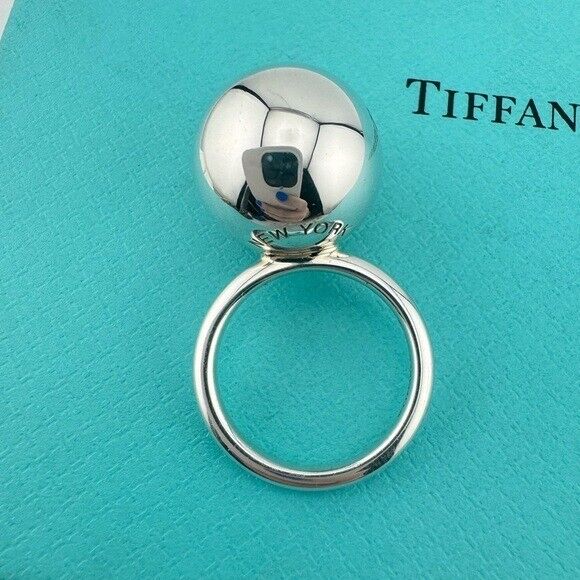 Tiffany & Co. 15.75mm Hardwear Ball Ring in Sterling Silver Size 5